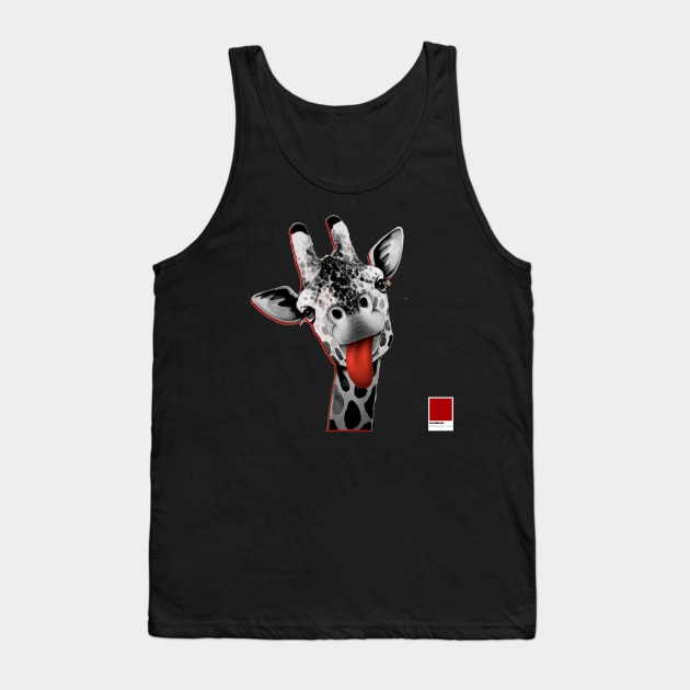 GIRAFFE RED - white full  by COLORBLIND WorldView Tank Top by DREAM SIGNED Collection